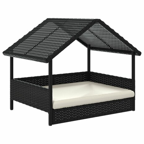 Hondenhok met kussen poly rattan 2