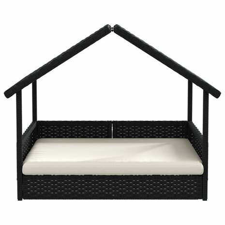 Hondenhok met kussen poly rattan 4
