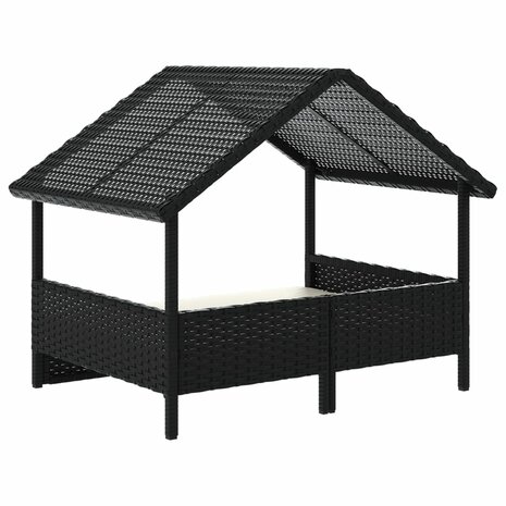 Hondenhok met kussen poly rattan 6