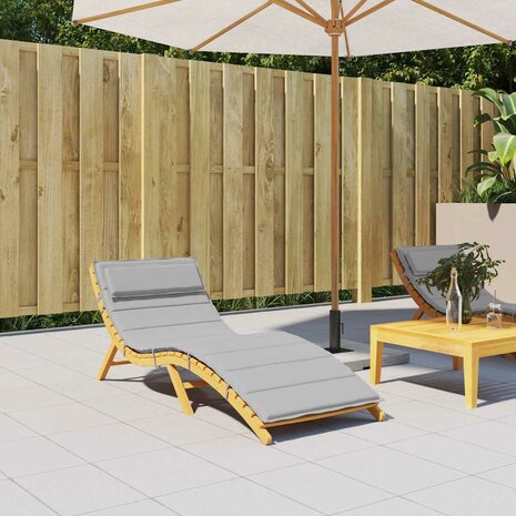 Ligbedkussen 180x60x4 cm oxford stof grijs 1
