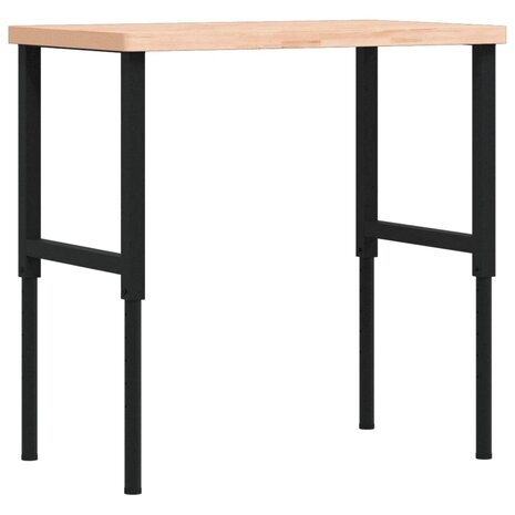 Werkbank rechthoekig 100x60x(73-99,5) cm massief beukenhout 7