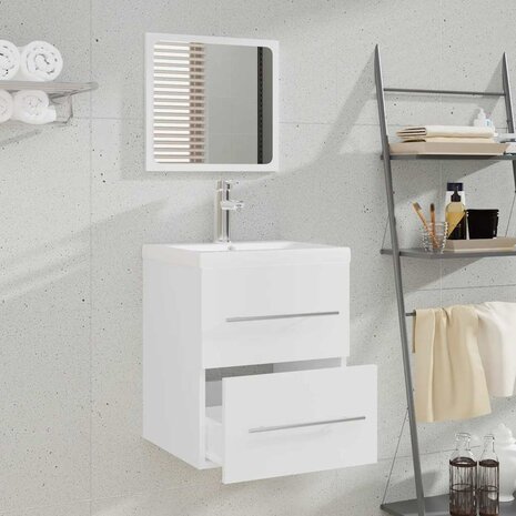 Badkamerkast met spiegel 41x38,5x48 cm wit  3