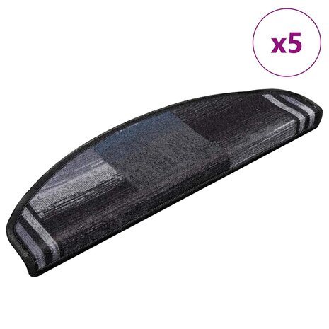 Trapmatten zelfklevend 5 st 65x21x4 cm zwart en grijs 1