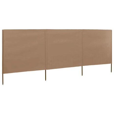 Windscherm 3-panelen 400x120 cm stof taupe 1