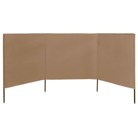 Windscherm 3-panelen 400x120 cm stof taupe 2