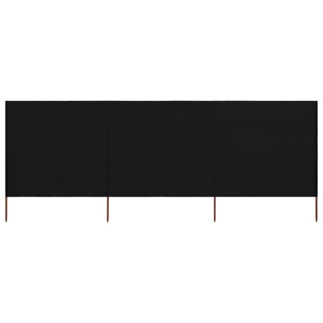 Windscherm 3-panelen 400x120 cm stof zwart 1
