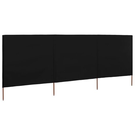 Windscherm 3-panelen 400x120 cm stof zwart 2