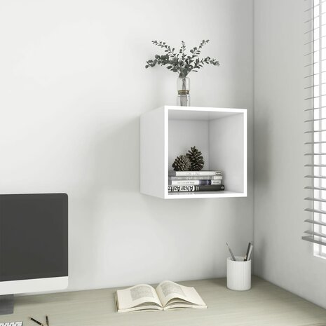 Wandkast 37x37x37 cm bewerkt hout wit 1