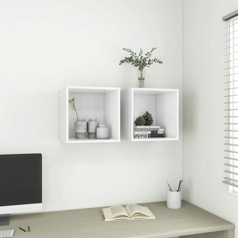 Wandkast 37x37x37 cm bewerkt hout wit 6