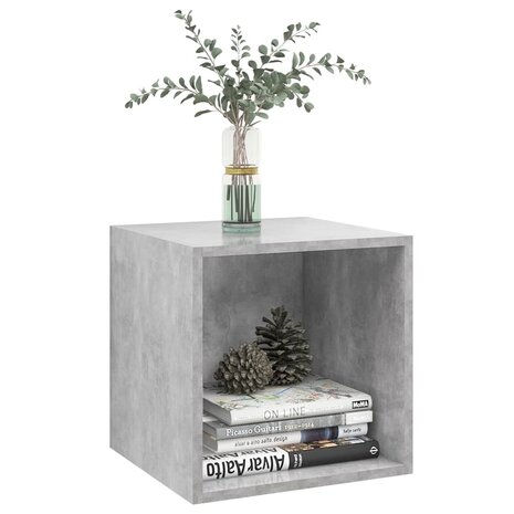 Wandkast 37x37x37 cm bewerkt hout betongrijs 3