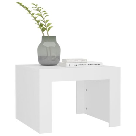 Salontafel 50x50x35 cm bewerkt hout wit 4