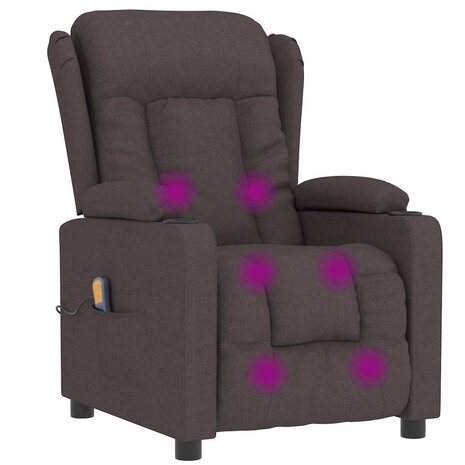 Massagestoel stof donkerbruin 7