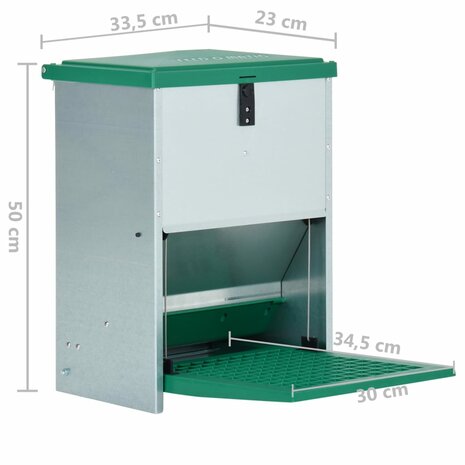 Pluimveevoerbak automatisch met pedaal 12 kg 8