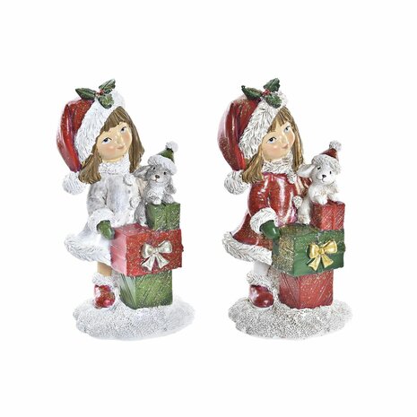 Kerstversiering DKD Home Decor Hars Meisjes (6,5 x 6,5 x 12 cm) (2 Stuks) 1