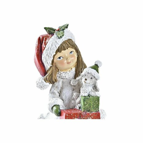 Kerstversiering DKD Home Decor Hars Meisjes (6,5 x 6,5 x 12 cm) (2 Stuks) 3