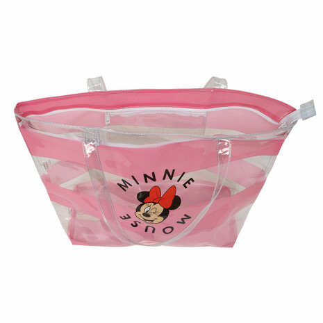 Dames handtas Minnie Mouse Beach Roze Transparant 4