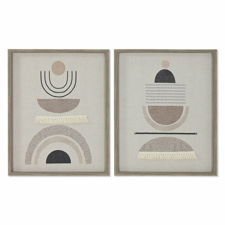 Canvas Home ESPRIT Beige Modern Scandinavisch 40 x 4 x 50 cm (2 Stuks) 1