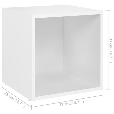 Tv-meubelen 2 st 37x35x37 cm bewerkt hout wit 9