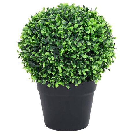 Kunstplanten met pot 2 st buxus bolvorming 32 cm groen 2