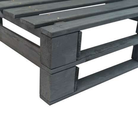 Tuinbank pallet met grijze kussens grenenhout 6