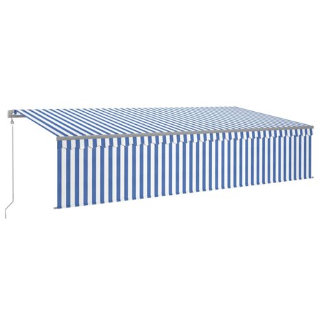 Luifel automatisch rolgordijn LED windsensor 6x3 cm blauw wit 2