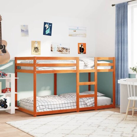 Stapelbed massief grenenhout wasbruin 90x190 cm 1