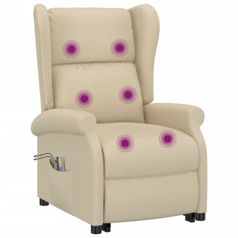 Sta-op-massagestoel stof crèmekleurig 7