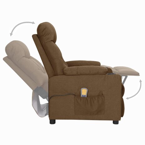 Sta-op-massagestoel stof bruin 5