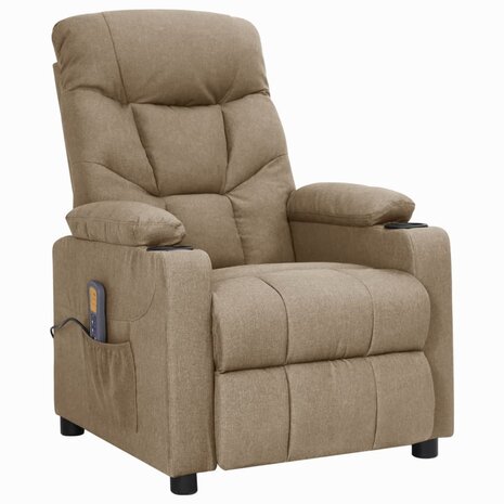 Sta-op-massagestoel stof taupe 2