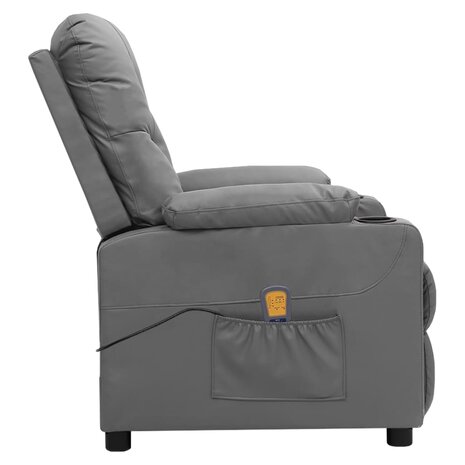 Sta-op-massagestoel kunstleer grijs 4