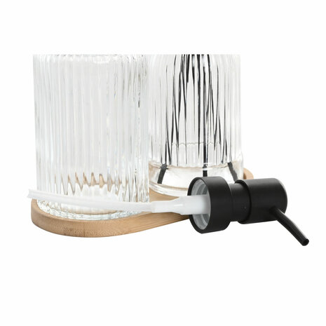 Badset Home ESPRIT Zwart Transparant Bamboe Kristal Modern 3 Onderdelen 2
