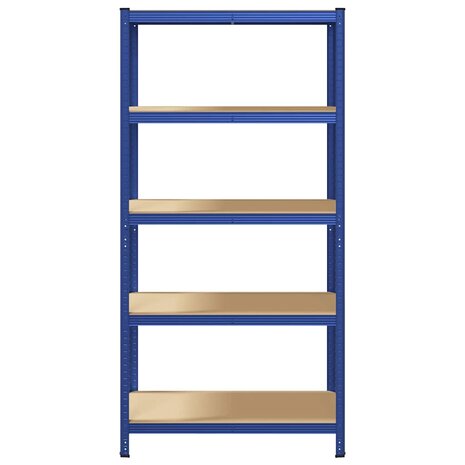 Opbergrek 5-laags staal & bewerkt hout blauw 4