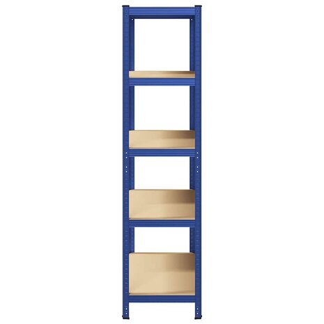 Opbergrek 5-laags staal & bewerkt hout blauw 5
