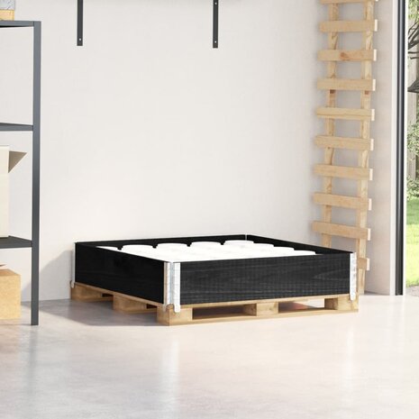 Palletopzetrand 100x100 cm massief grenenhout zwart 1