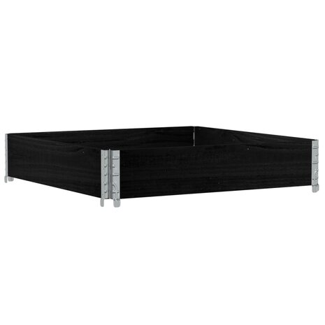 Palletopzetrand 100x100 cm massief grenenhout zwart 2