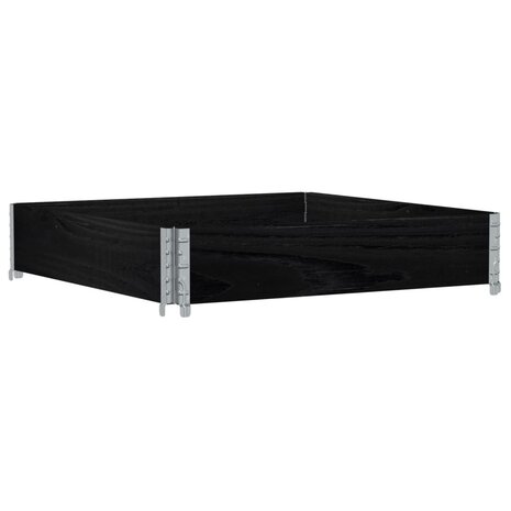 Palletopzetrand 100x100 cm massief grenenhout zwart 5