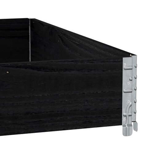 Palletopzetrand 100x100 cm massief grenenhout zwart 7
