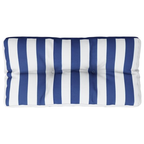 Palletkussen gestreept 80x40x12 cm stof blauw en wit 2