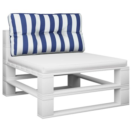 Palletkussen gestreept 80x40x12 cm stof blauw en wit 3