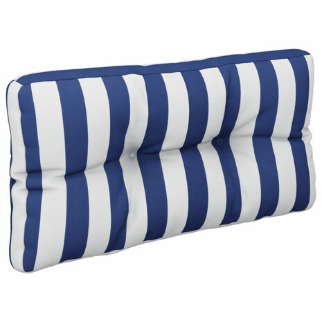 Palletkussen gestreept 80x40x12 cm stof blauw en wit 4