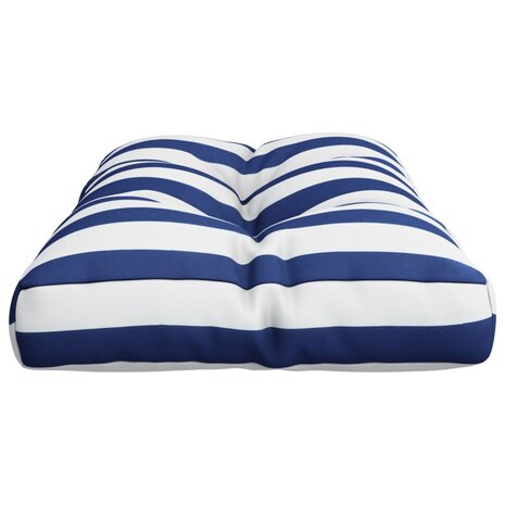 Palletkussen gestreept 80x40x12 cm stof blauw en wit 6