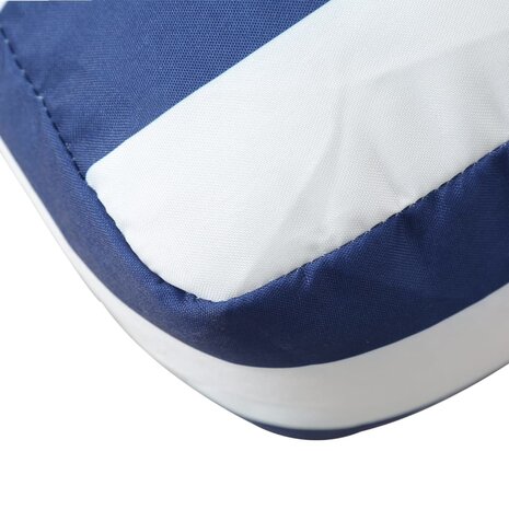 Palletkussen gestreept 80x40x12 cm stof blauw en wit 7