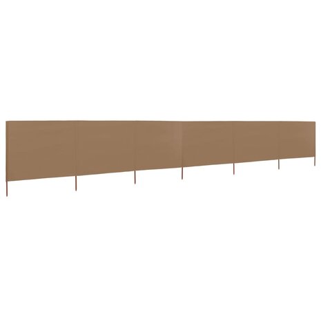 Windscherm 6-panelen 800x120 cm stof taupe 2