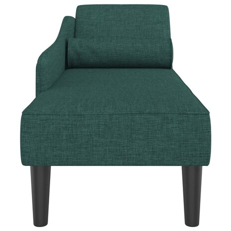 Chaise longue met kussens stof donkergroen 4