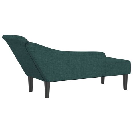 Chaise longue met kussens stof donkergroen 5