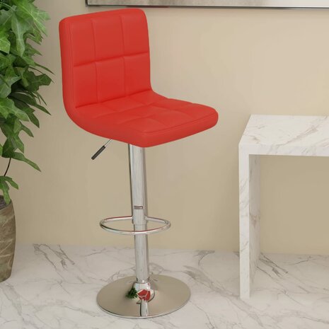 Barkruk kunstleer rood 1