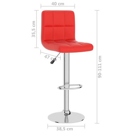 Barkruk kunstleer rood 9