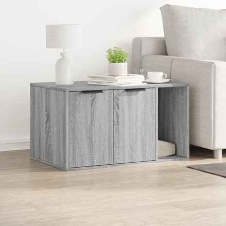Kattenbakkast 80x50x45 cm bewerkt hout grijs sonoma eikenkleur 3