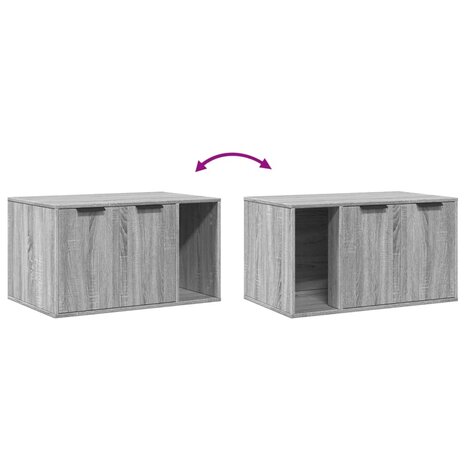 Kattenbakkast 80x50x45 cm bewerkt hout grijs sonoma eikenkleur 8