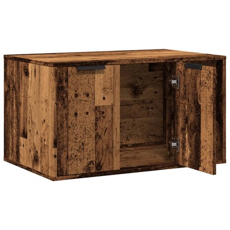 Kattenbakkast 80x50x45 cm bewerkt hout oud houtkleurig 4